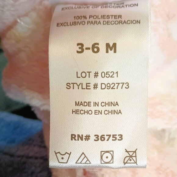 Duck Duck Goose Plush 2 Piece Set 3-6m Baby Girl Pink Fleece Footed & Hooded NWT - Picture 11 of 12